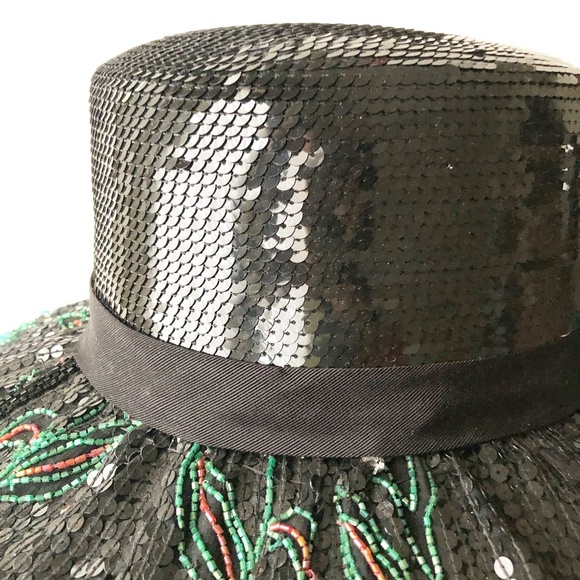 VTG Whittall & Shon Heavily Sequined Beaded Hat - Picture 7 of 15
